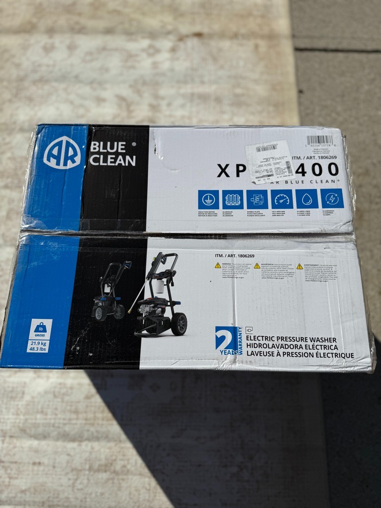 AR Blue Clean Electric Pressure Washer 2400 PSI – Brand New Open Box (tested)