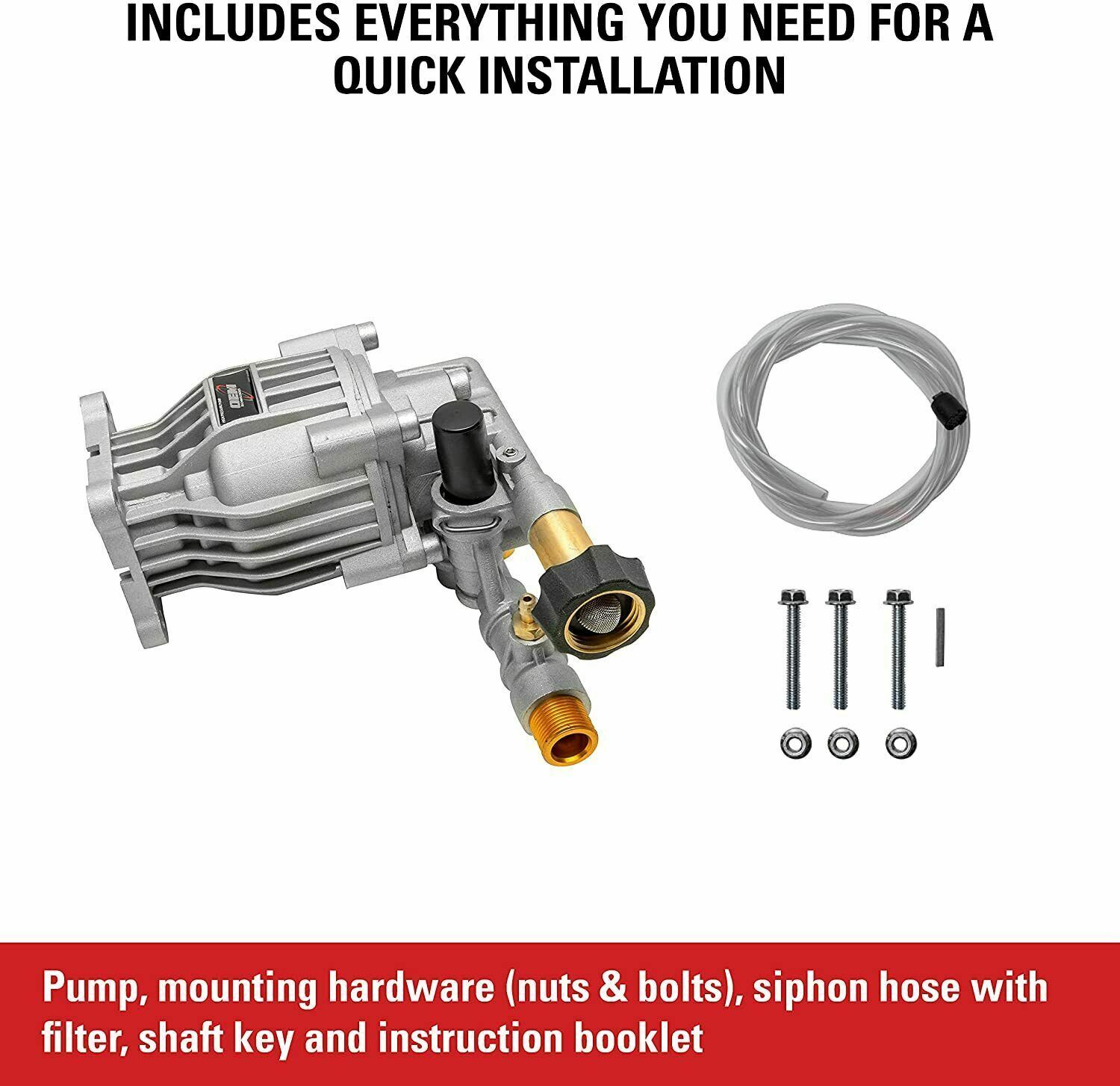 3300 PSI Pressure Washer Horizontal Axial Cam Pump Kit For Honda Briggs Engines