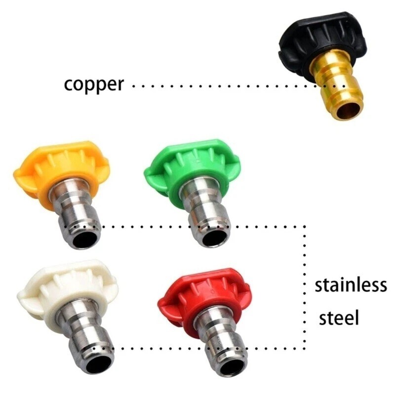 5pcs Car Wash High Pressure Water Guns Jet Clean Sprinkler Sprayer Nozzles Tips
