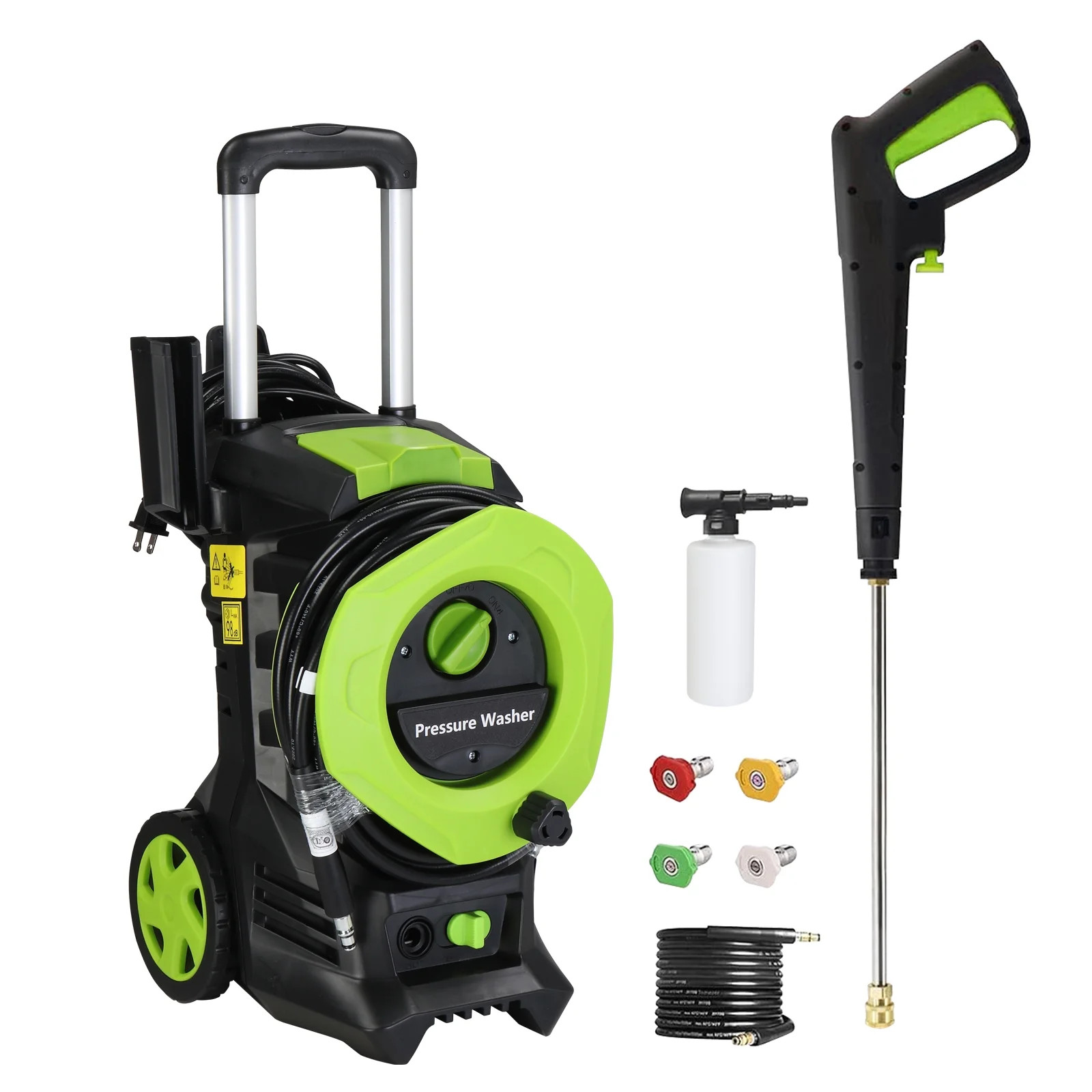 Electric Pressure Power Washers 3380 PSI Max 2 GPM 4 Quick Connect Nozzles
