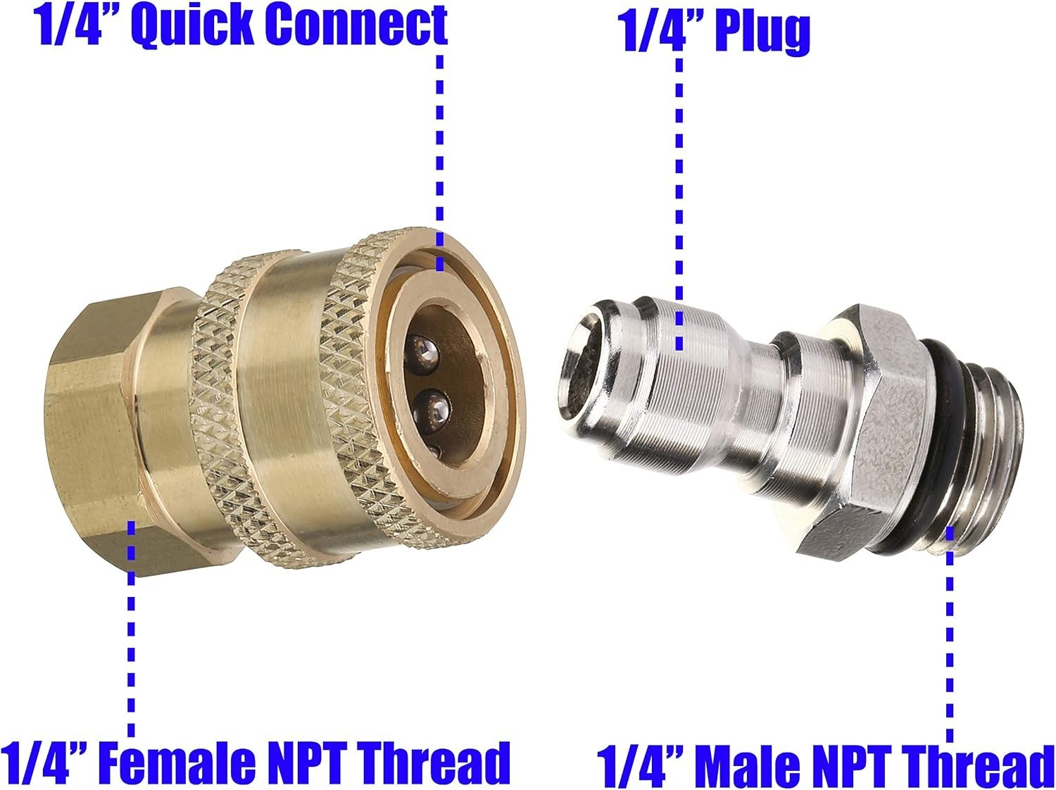High-Quality Pressure Washer Adapter Set – Brass & Stainless Steel, 5000 PSI