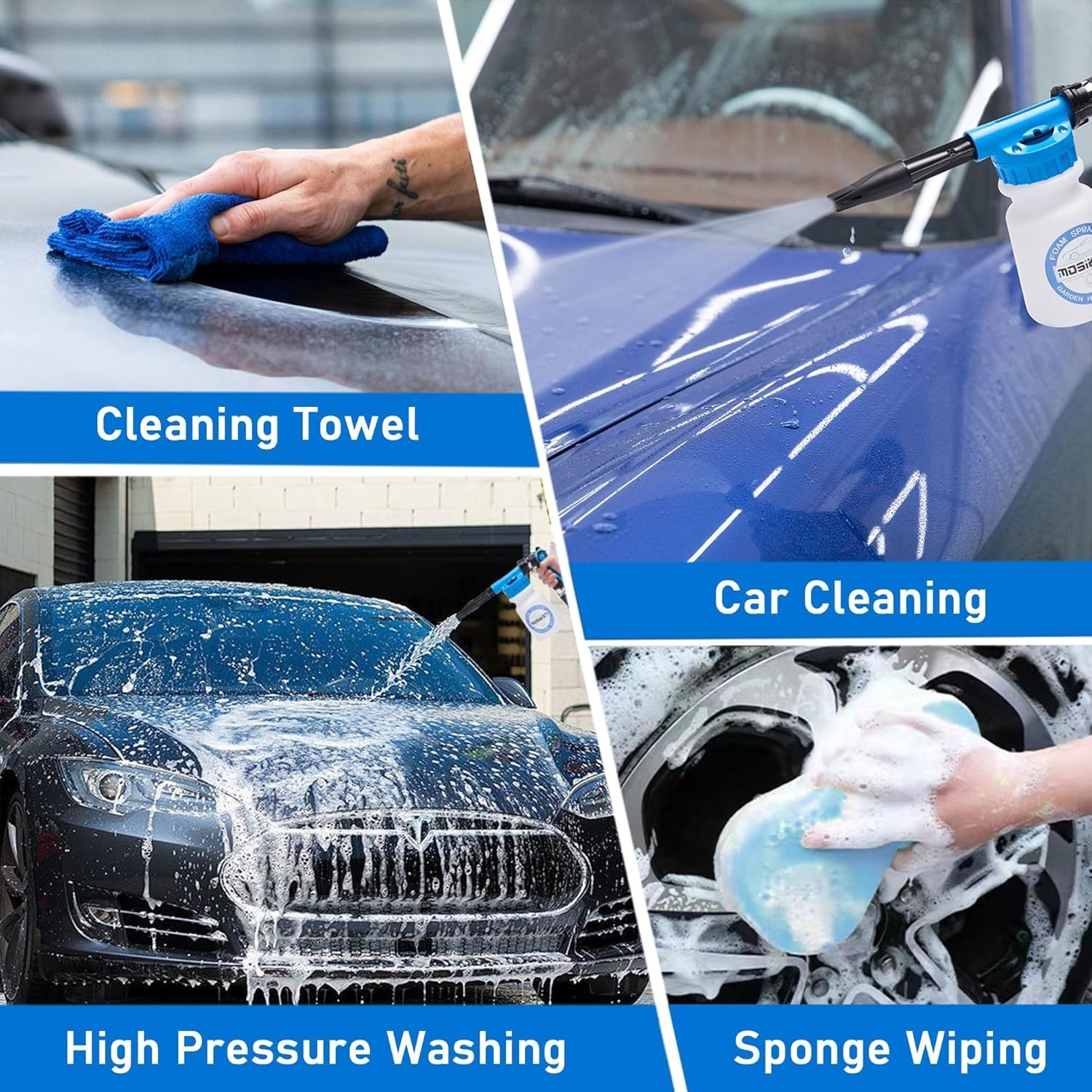 Nozzle Spray Car Wash Gun Cannon Soap Foam Dirt Dust Blaster Hose Thick Sprayer