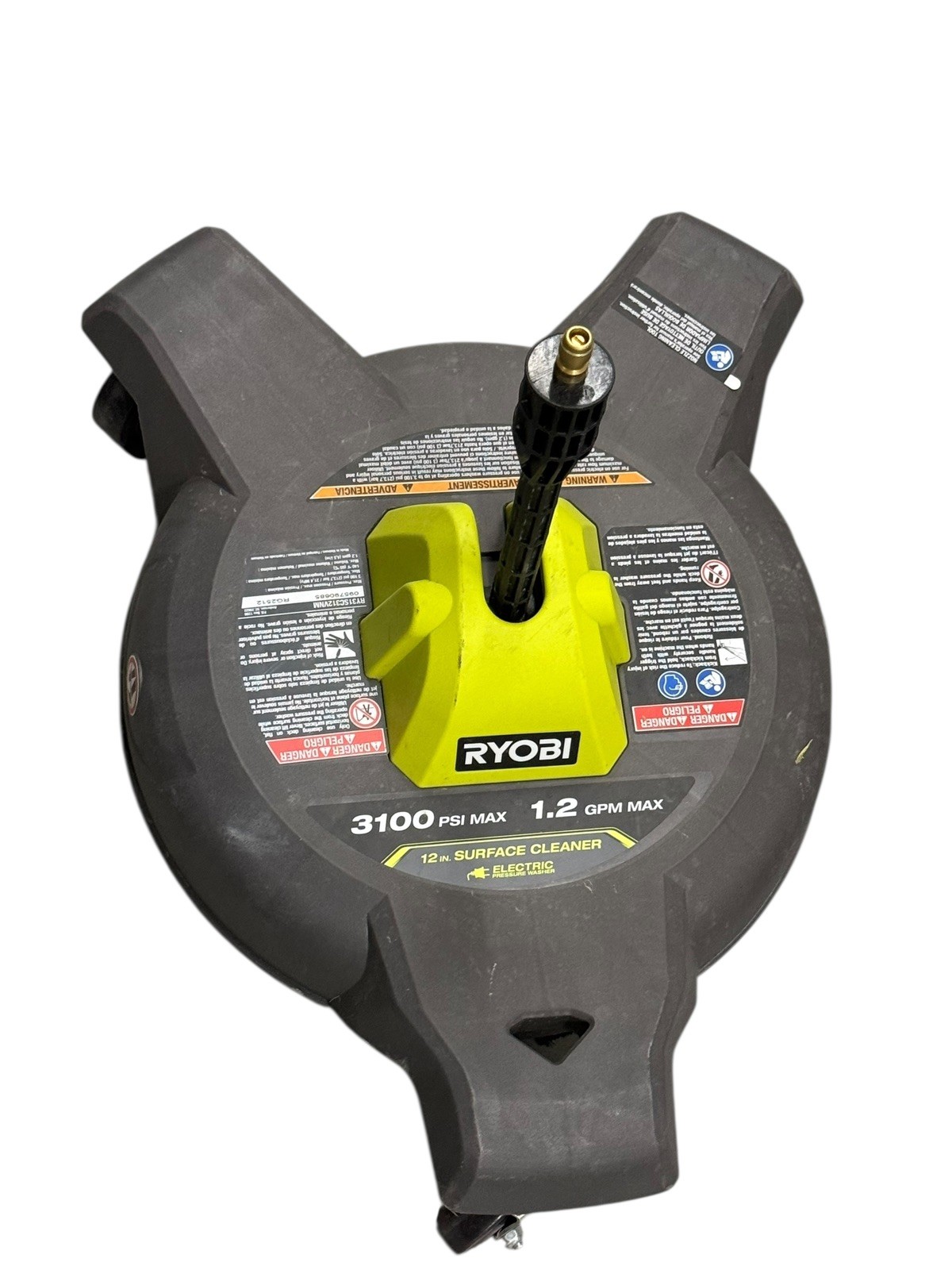 RYOBI 12 in. 3100 PSI Electric Pressure Washer Surface Cleaner w/Caster Wheels