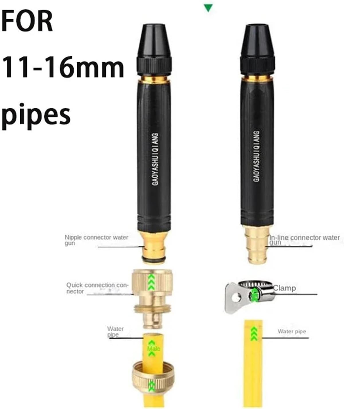 2x High Pressure Water Spray Gun Nozzle Garden Hose Pipe Lawn Car Wash Tool