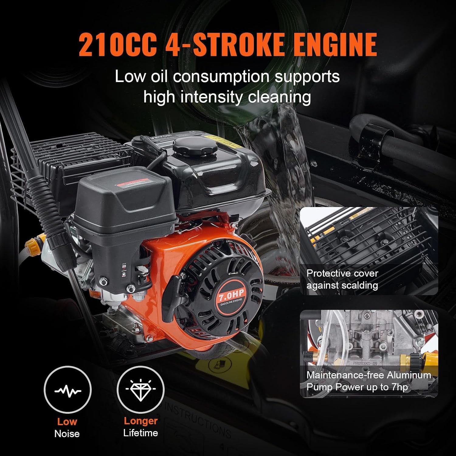 Gas Powered Pressure Washer 3400 PSI 2.6 GPM, with Spray Gun and Extension Wa…