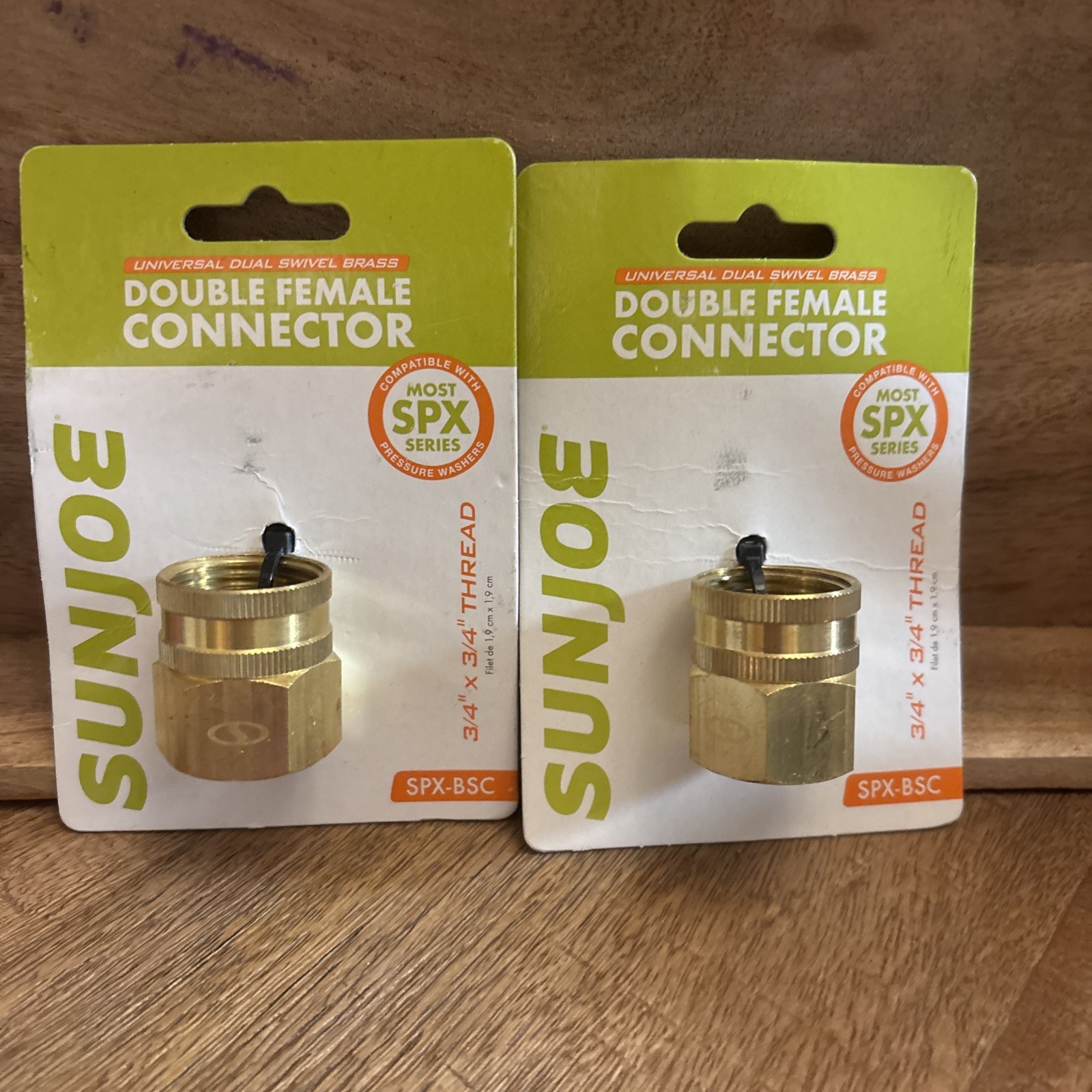 2 -Sun Joe Dual Swivel Brass Double Female Connector | 3/4 in. for SPX Series