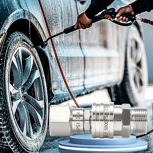 Pressure Washer Adapter Set M22 14mm to 3/8″ Quick Connect, 5000 PSI – 2 Pack