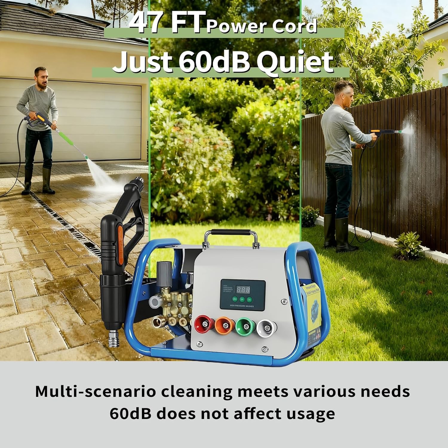 Pressure Washer Max 150 bar 12L/min Power Washer for Cars Driveways Patios