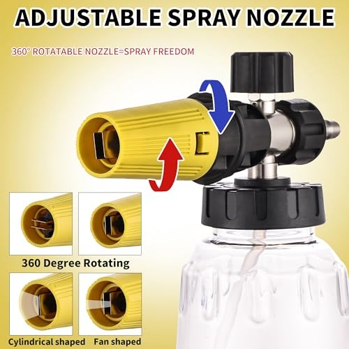 Foam Cannon for Pressure Washer with Dual-connector 2IN1 Clear Foamcannon