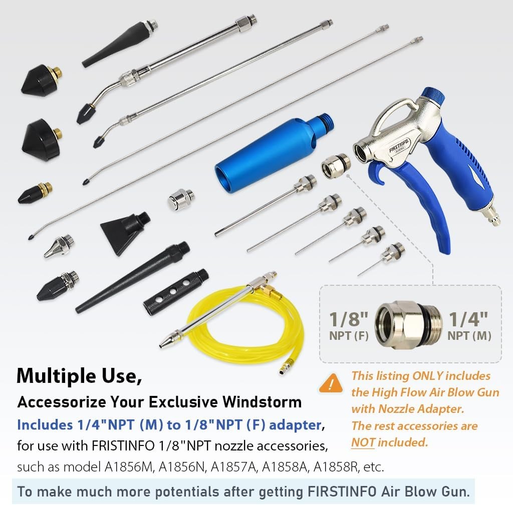 91.5 CFM High Performance Air Blow Gun with Adjustable Air Flow
