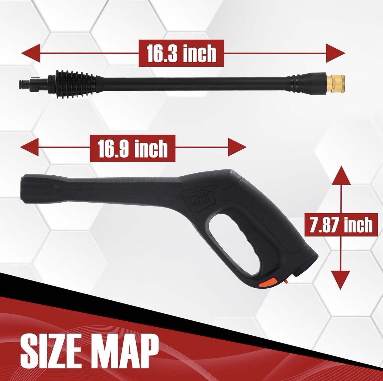 JOEJET Pressure Washer Spray Gun and Hose 32FT, Extension Wand and 5 Nozzle Tips