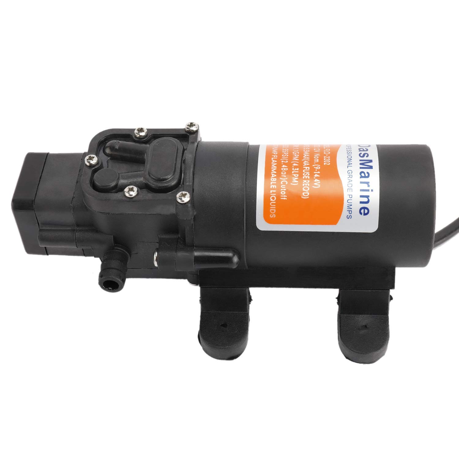 12V Diaphragm Water Pressure Pump 1.1 GPM 35 PSI With 2 Hose Clamps Caravan