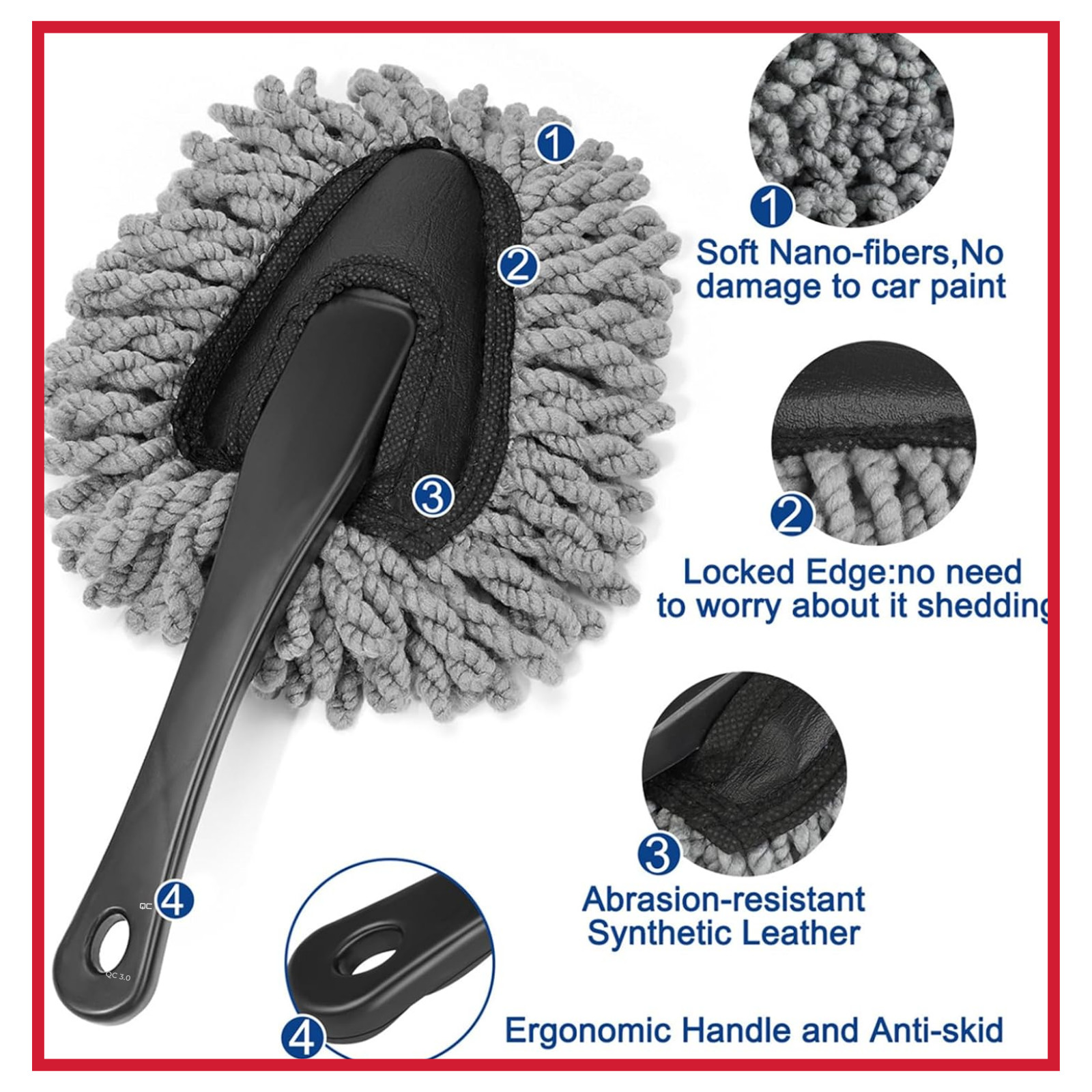 Car Interior Duster & Detail Brush Cleaning Gel Kit | Dash Vent Detailing Tools