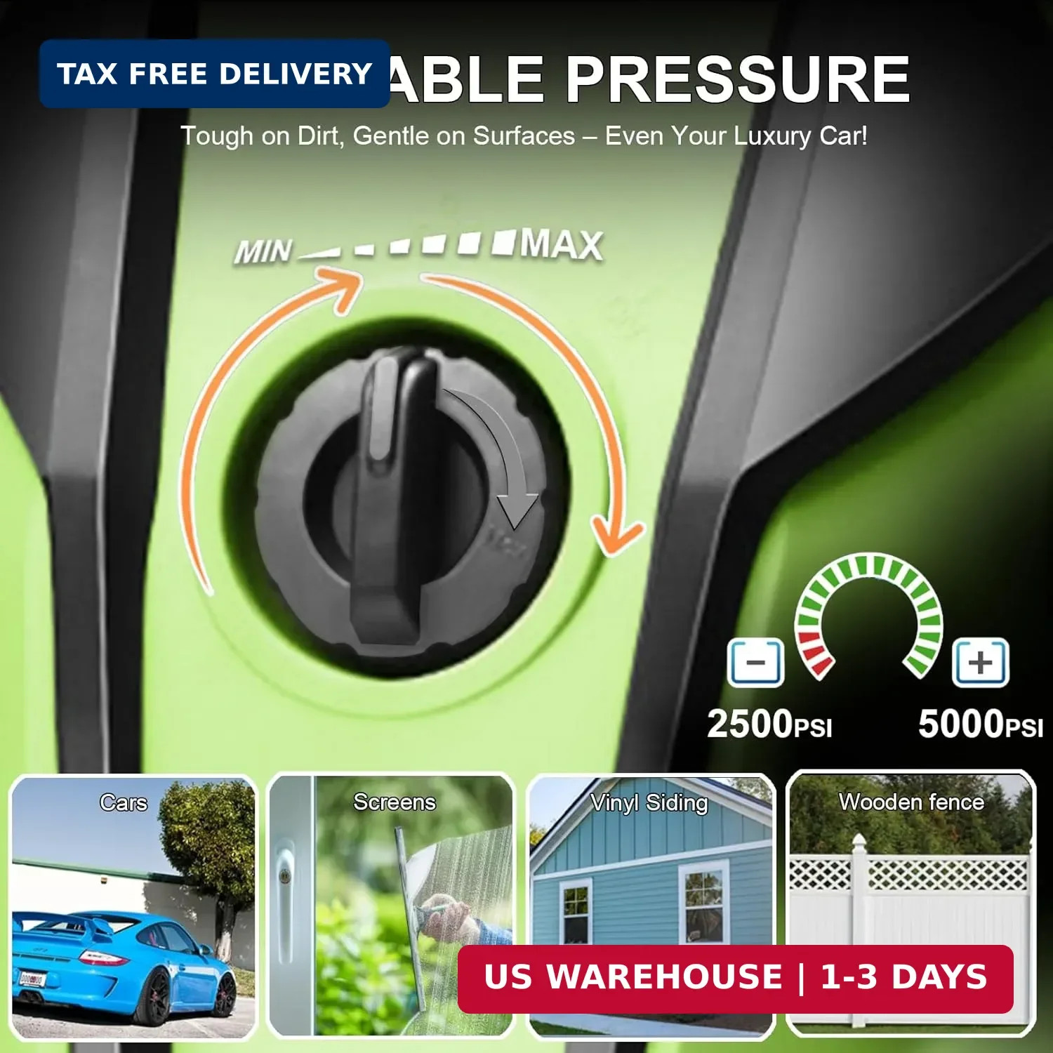 5000 PSI Adjustable Electric Pressure Washer, 2026 New Power Washer Pressure Adj