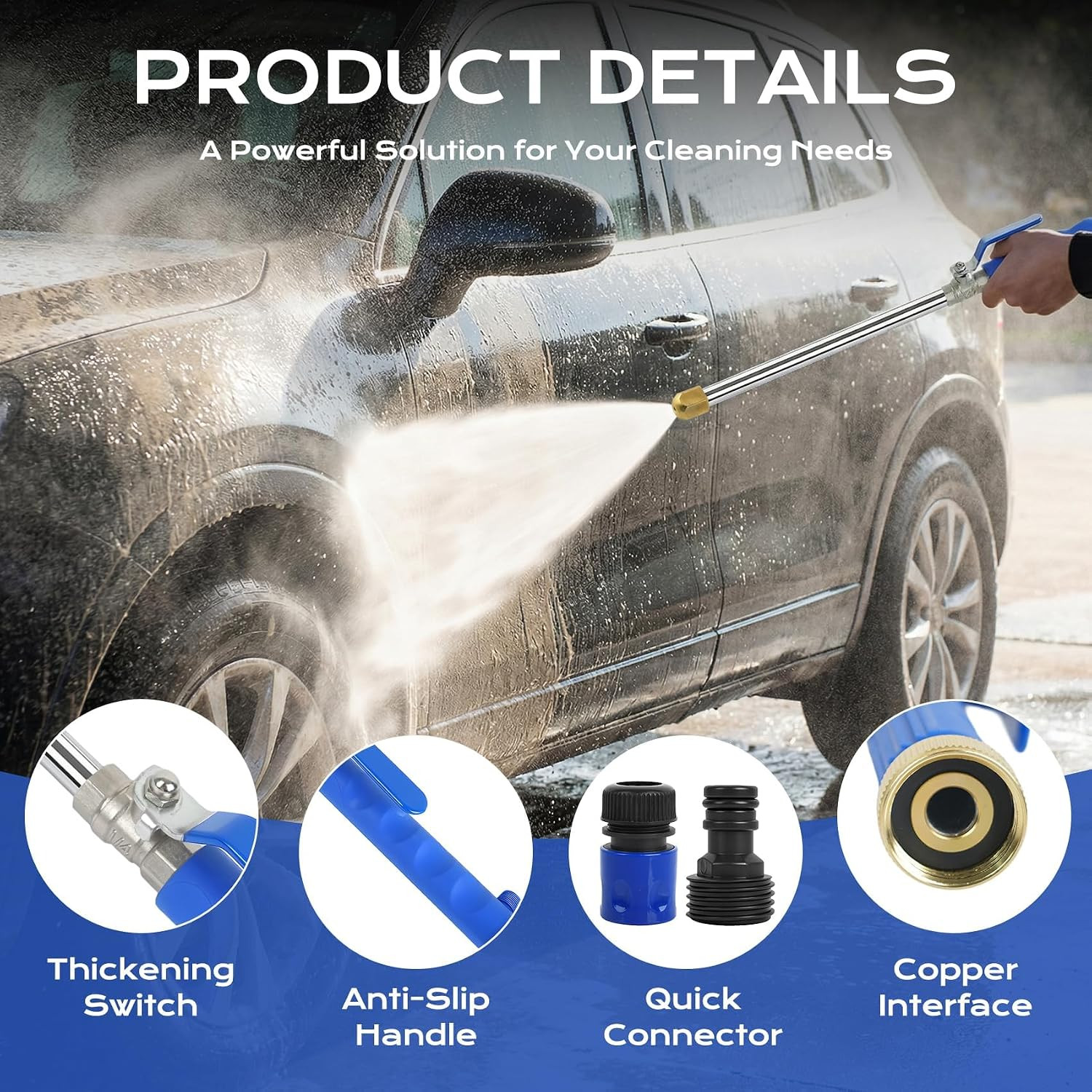 2026 New Jet Nozzle High Pressure Hose Nozzle, 2-1 High Pressure Power Washer Wa