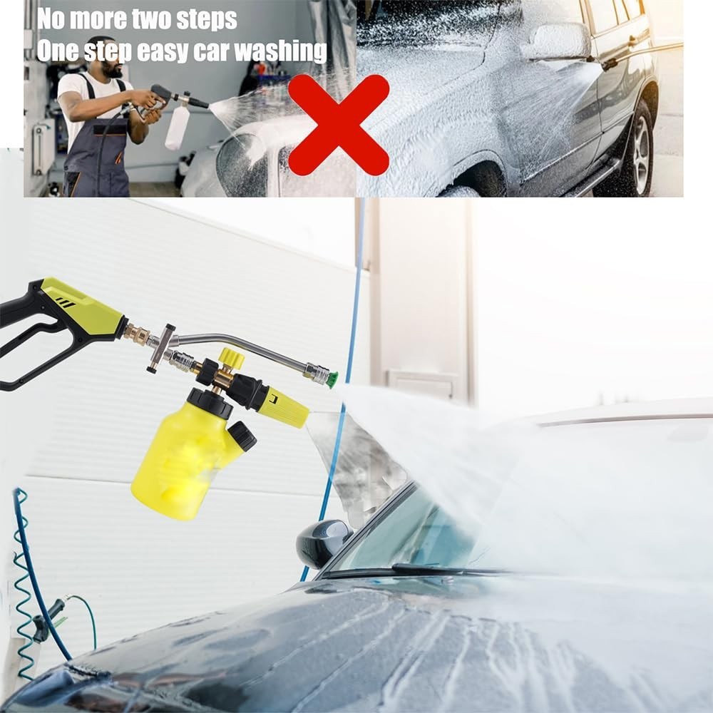 Foam Cannon Dual Connector Accessory Pressure Washer Double Tip Attachment