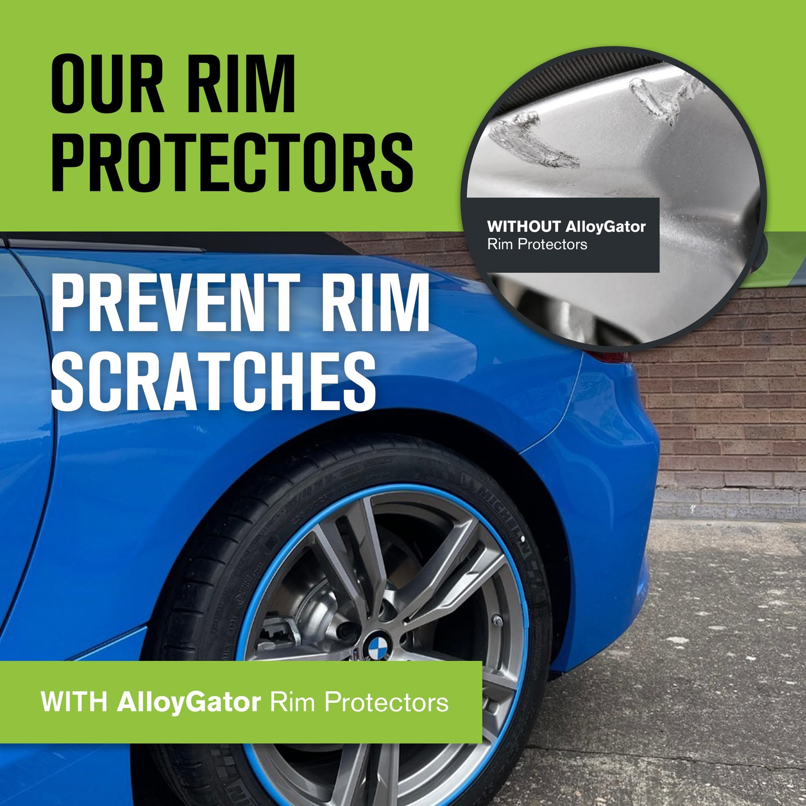 AlloyGator Sky Blue Rim Protector for Car Wheels (Fits 12-24 Wheel Diameter)…