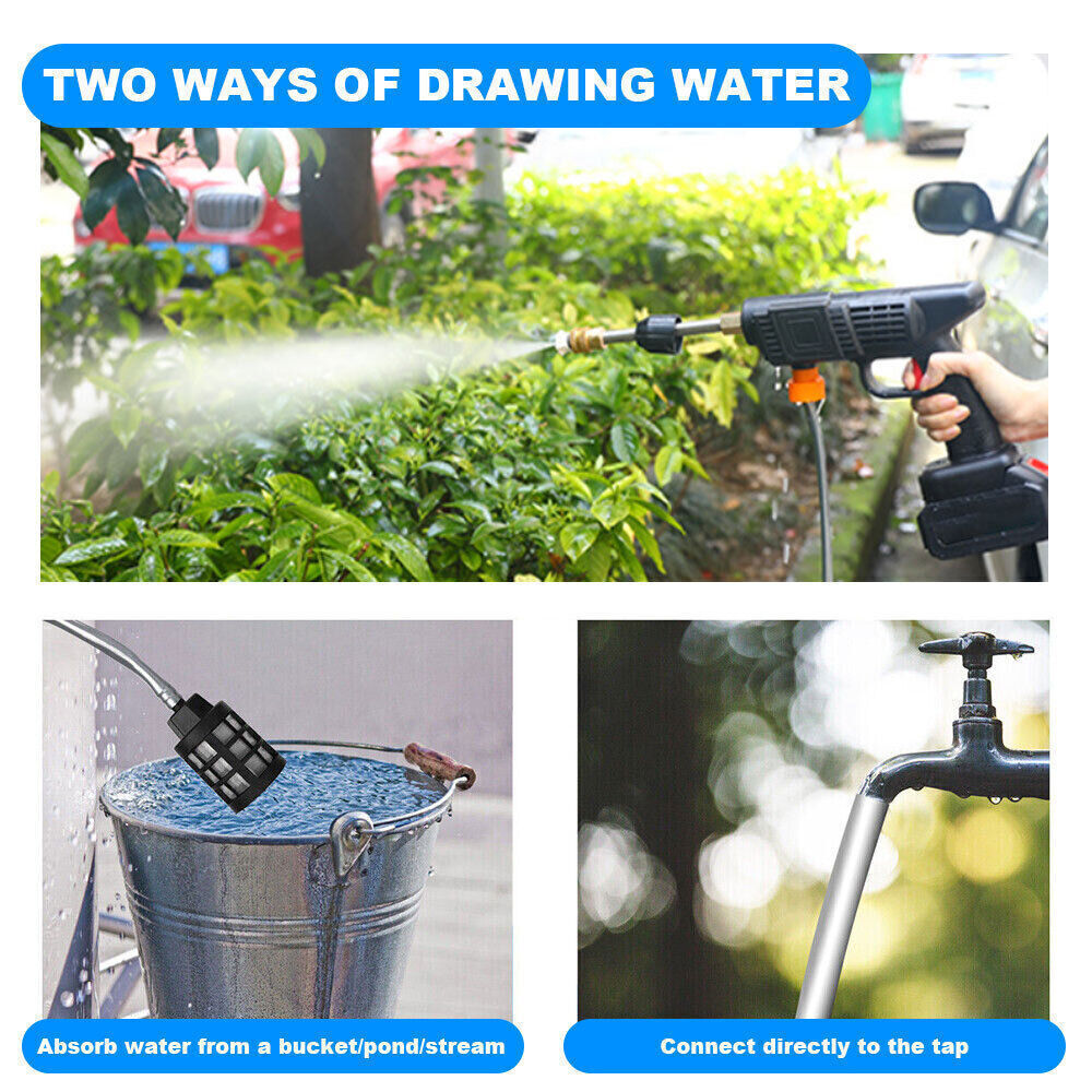 460W Electric Cordless High Pressure Water Spray Cars Gun Washer Cleaner Yard