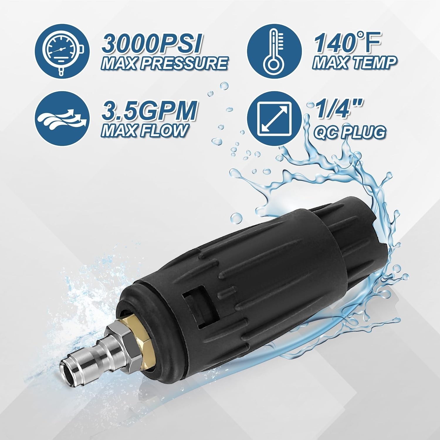Adjustable Pressure Washer Nozzle Tip, 1/4″ Quick Connect | Variable Spray Pa…
