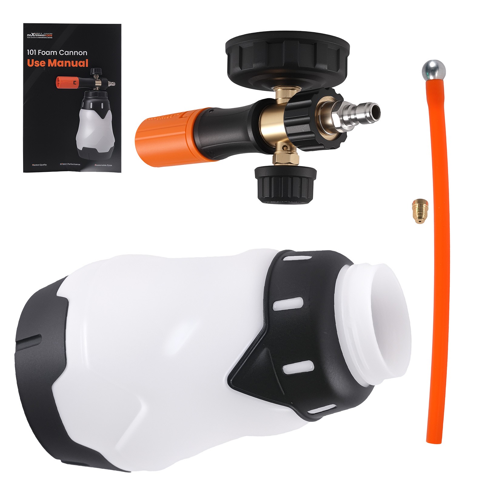 Car Wash Foam Cannon 1.3L Soap Tank for Pressure Washer 4000PSI 1/4″ QC
