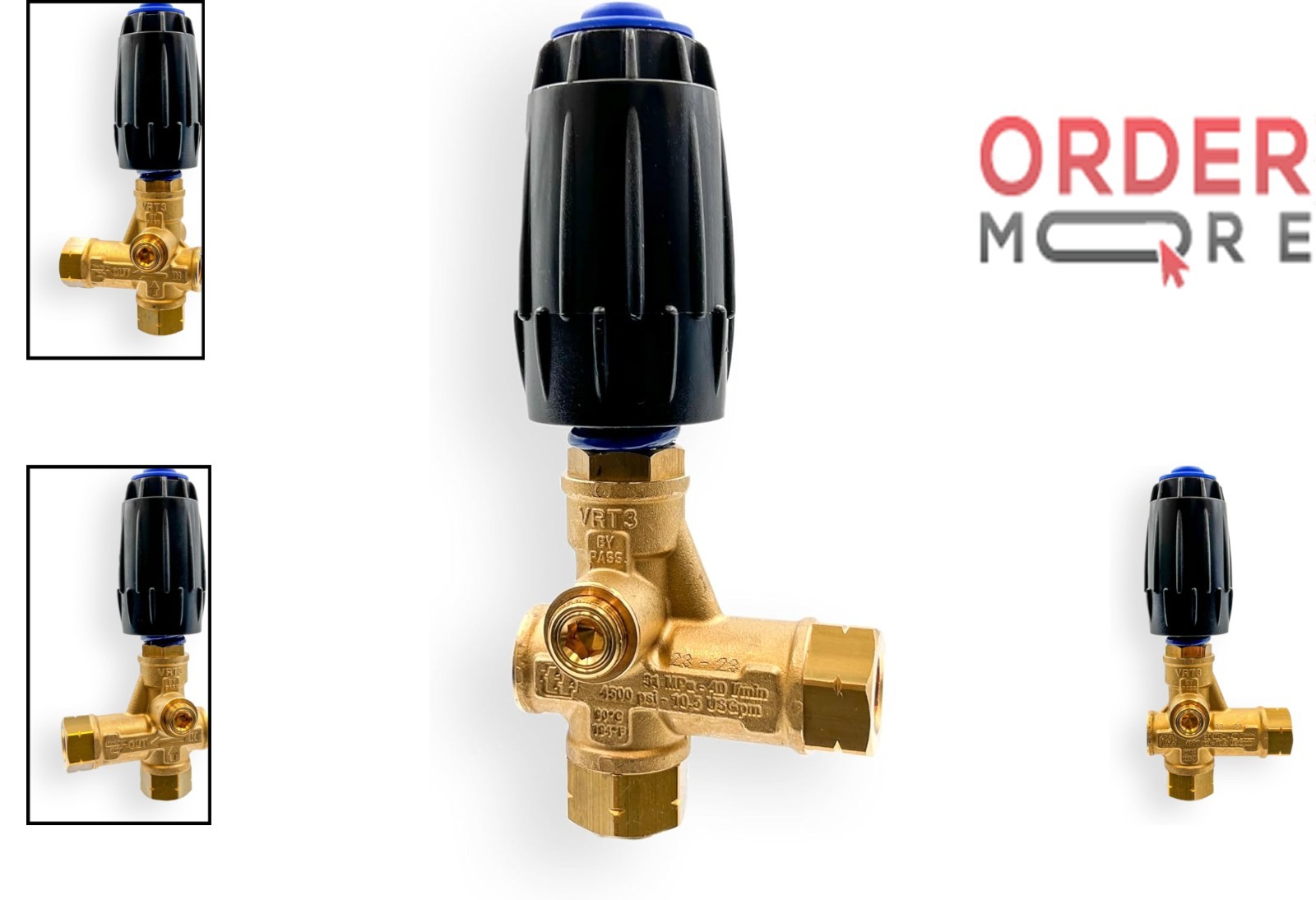 Pressure Washer Unloader Brass 3650 PSI 10.5 GPM Blue Spring Adjustable Valve