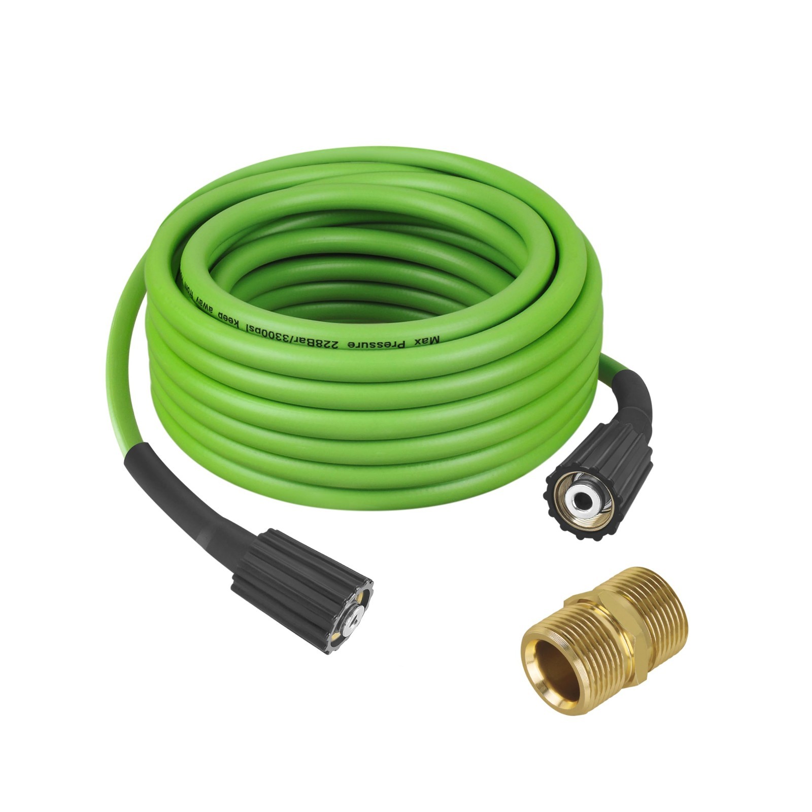 Universal Pressure Washer Hose 35FT, 3300 PSI M22/14 Fitting, Compatible with El