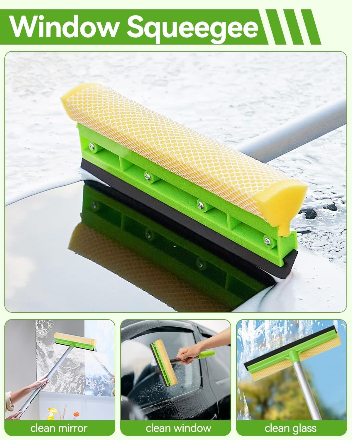 8Pcs Car Wash Kit 62” Microfiber Brush Long Handle RV Truck Cleaning