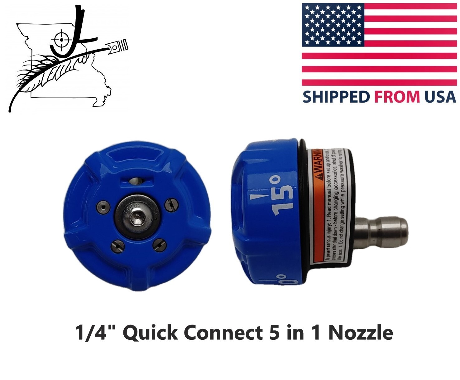 5 in 1 Quick Connect 1/4″ Pressure Washer Nozzle Soap 0 15 25 40 Selectable All