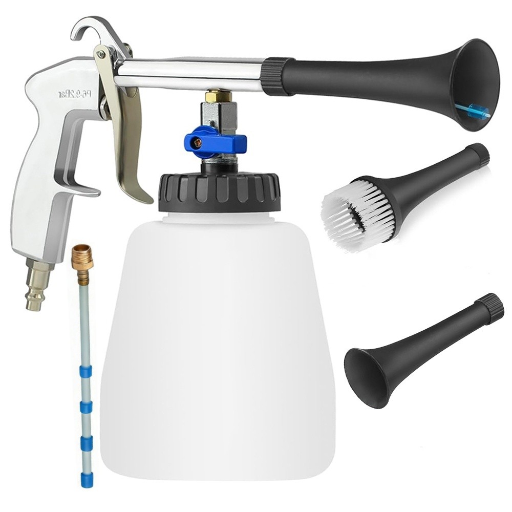 Car Cleaning Gun High Pressure Air Interior Detail Tool Kit Dry Cleaner w/brush