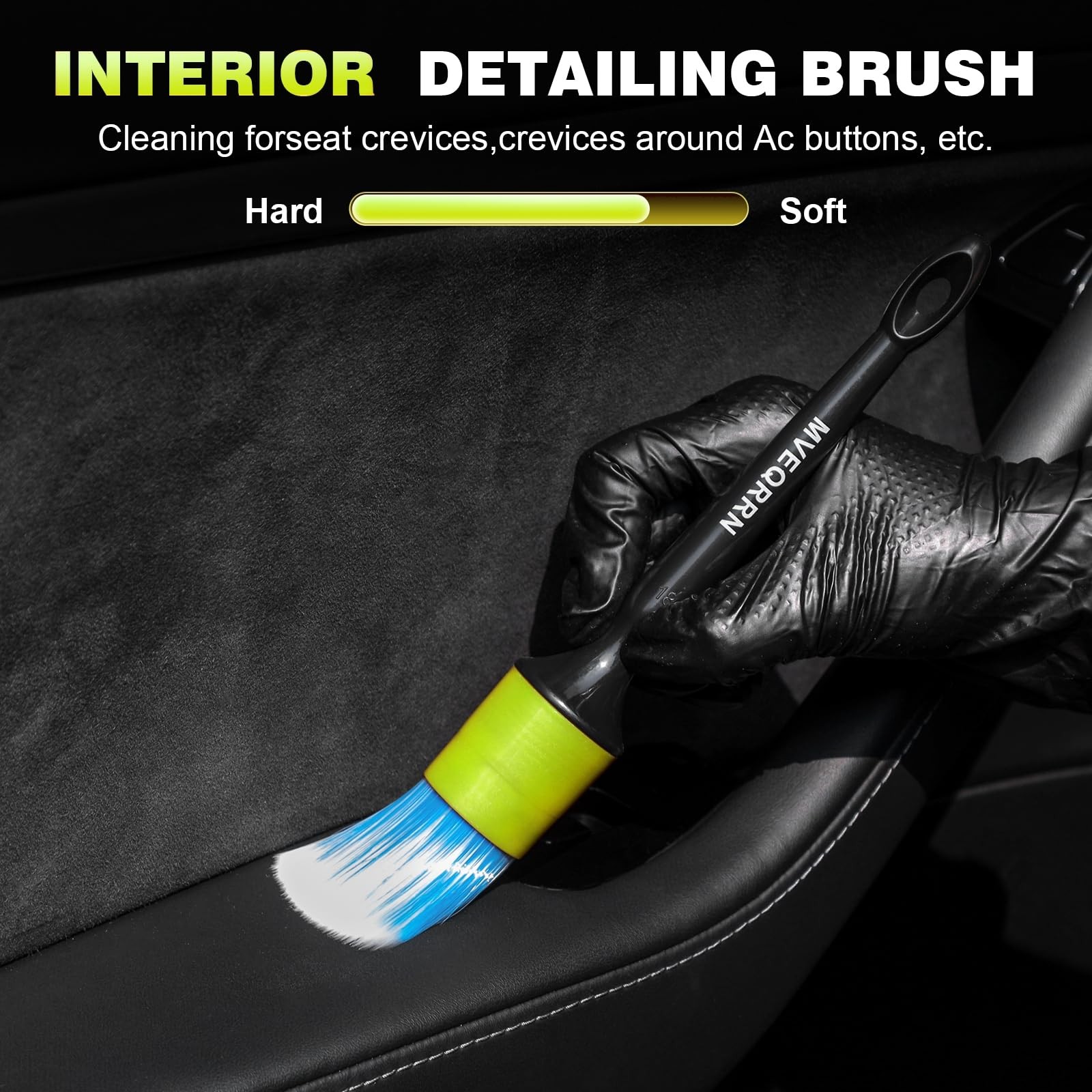 10PCS Car Detailing Brush Set,Boars Hair Car Cleaning Detail Brush kit,Ultra