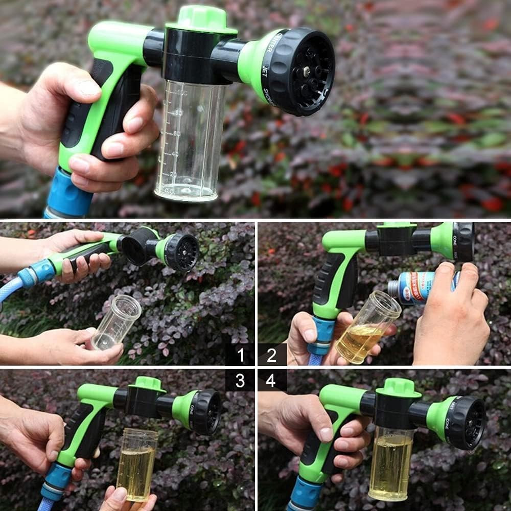 High Pressure 8 in 1 Car Wash Brush Foam Gun,Garden Hose Nozzle Foam Cannon Bott
