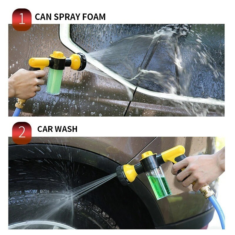 Automatic Foam Water Gun High Pressure Nozzle Jet Car Wash Hose Cleaning Tool