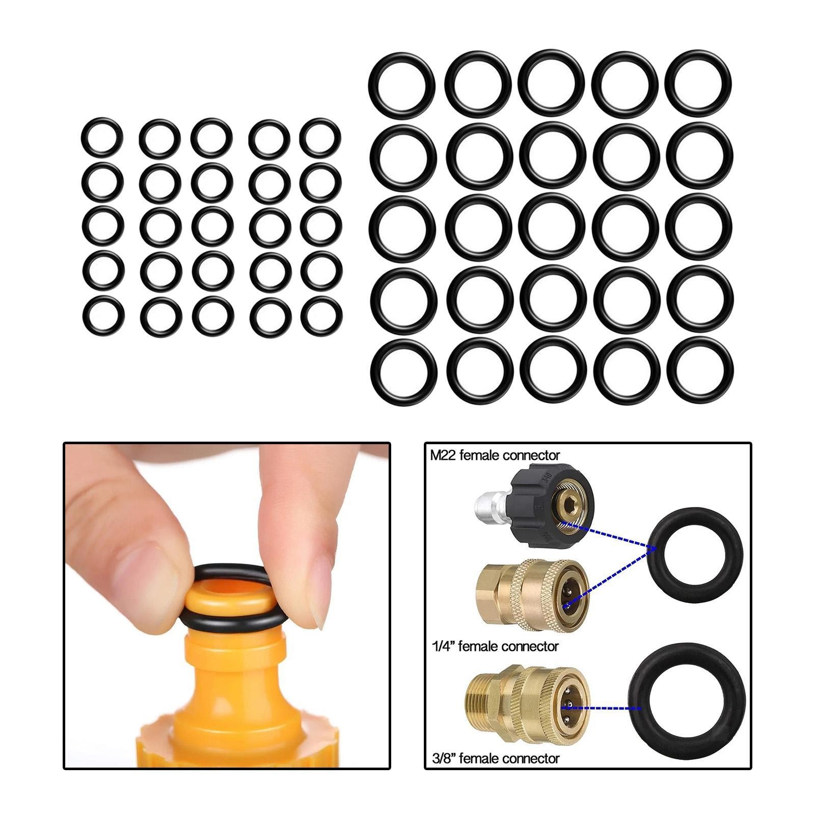 50 Pieces Pressure Washer Hose O Rings 2 Different Sizes Washer Gaskets