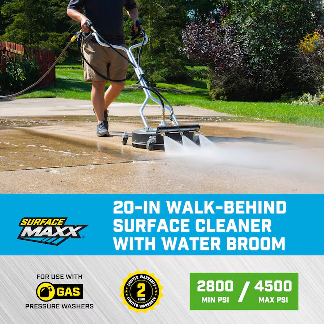 SurfaceMaxx Walk-behind with Water Broom 20-in up to 4500-PSI-NO SHIP CA