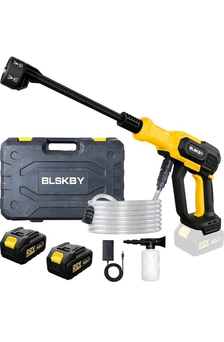 Battery Powered Power Washer – 2×4.0Ah Batteries,1100 PSI,Brushless Motor