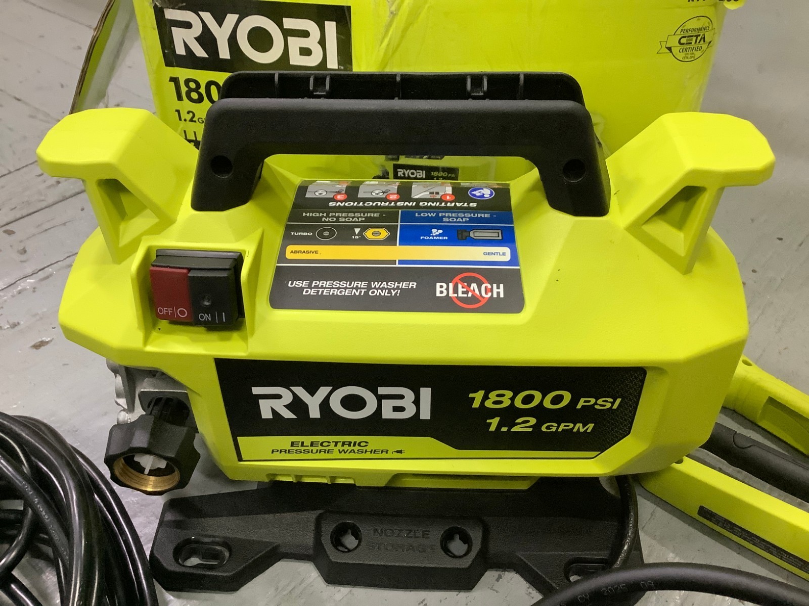 RYOBI 1800 PSI 1.2 GPM Cold Water Corded Electric Pressure Washer RY141803