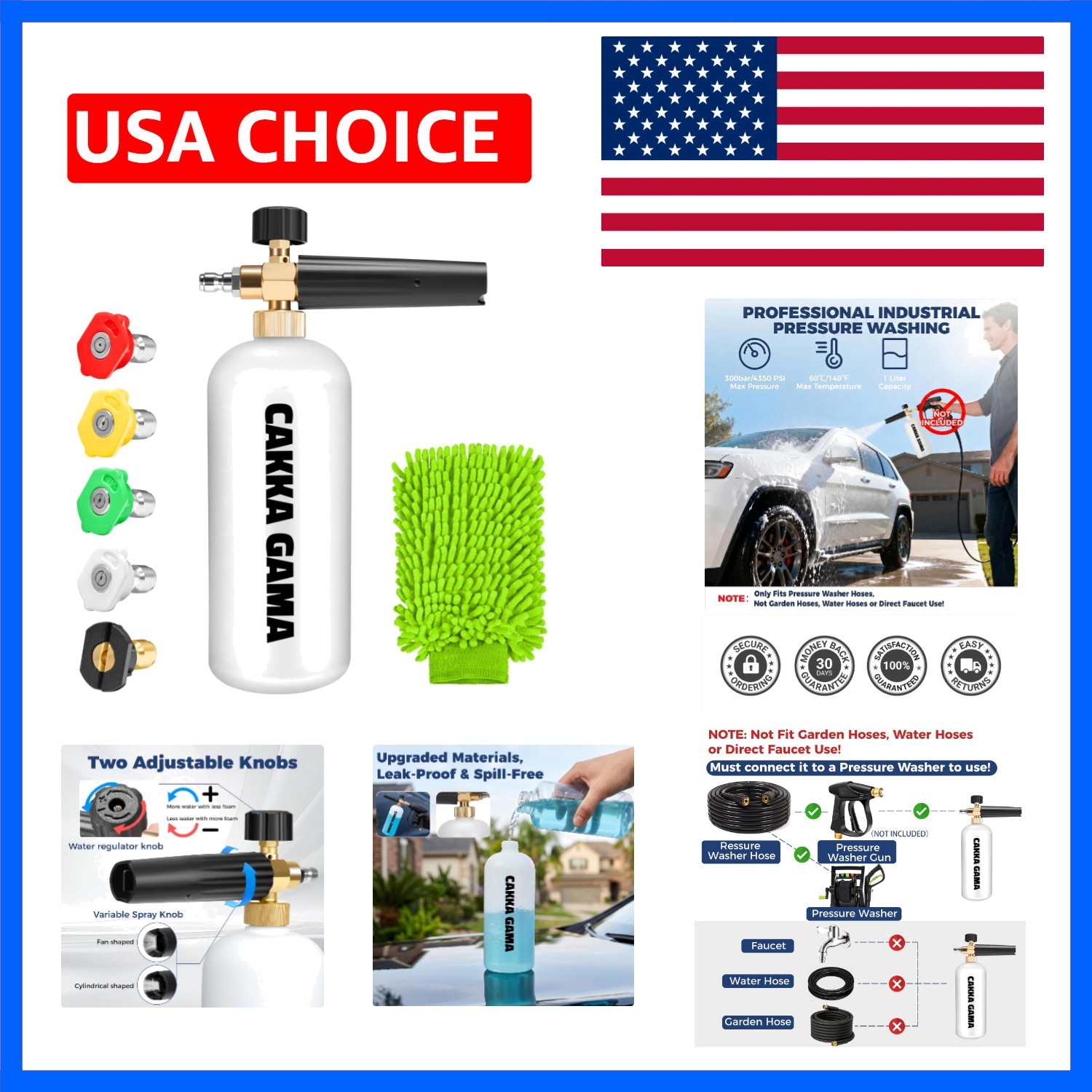 Foam Cannon for Pressure Washer, Industrial Car Wash Foam Sprayer with 1/4 In…