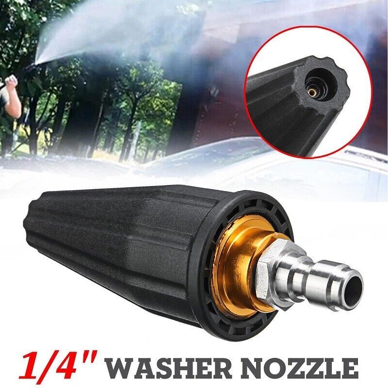 1/4″ High Pressure Washer Rotating Turbo Nozzle Spray Tip 3600psi Quick Connect