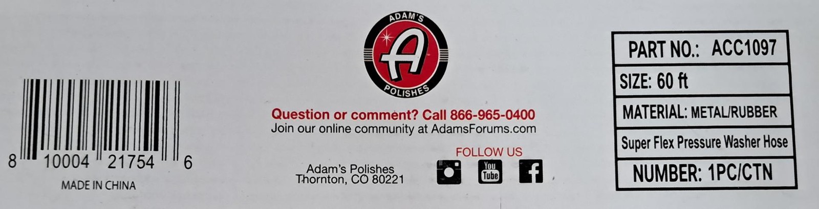 Adam’s Polishes Pro-Series Pressure Washer 2.0 w/Hose – NEW