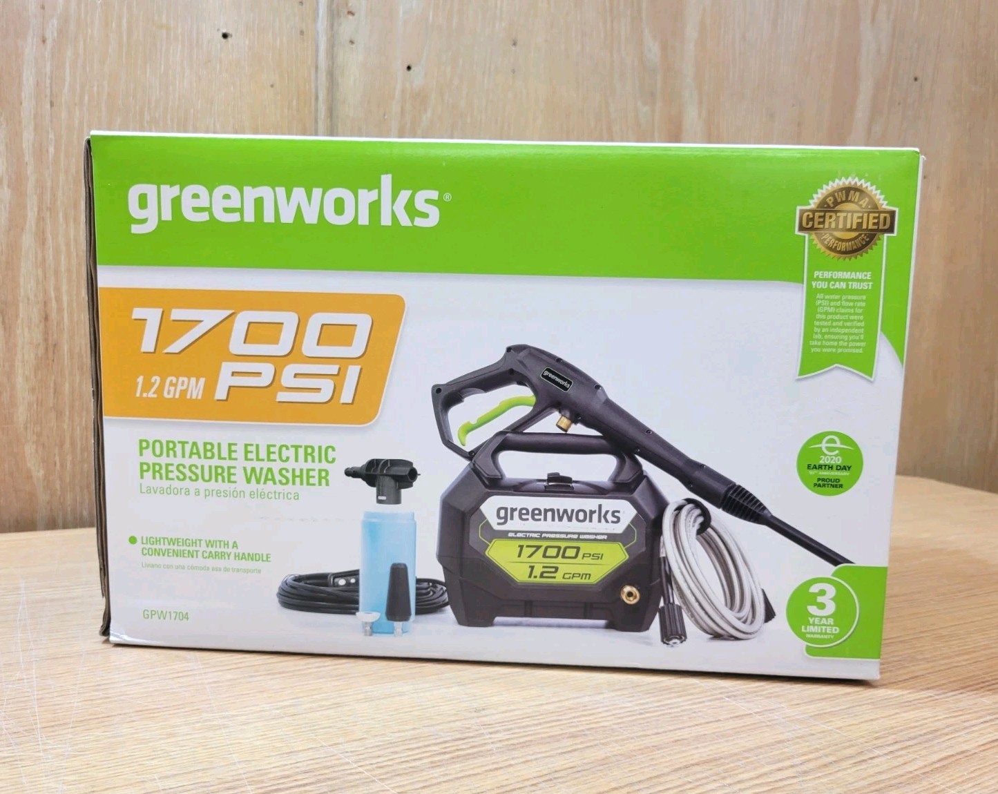 Greenworks 1700 PSI Portable Electric Pressure Washer Kit | BRAND NEW