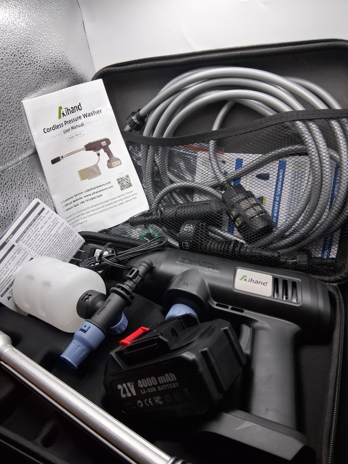 Aihand Cordless Pressure Washer, 652PSI Portable Power Cleaner with Rechargeable