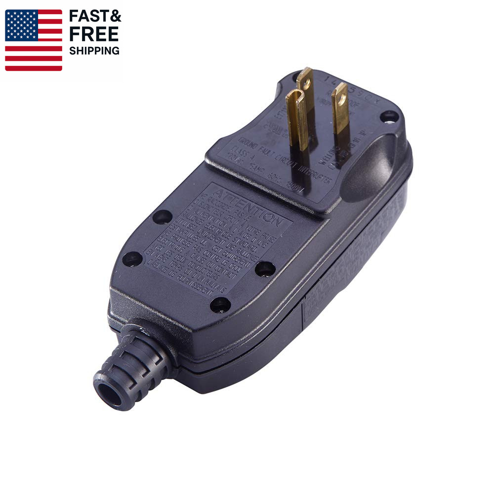 Replacement GFCI Plug for Pressure Washer Pool Pump 15Amp 3 Prong Circuit Break