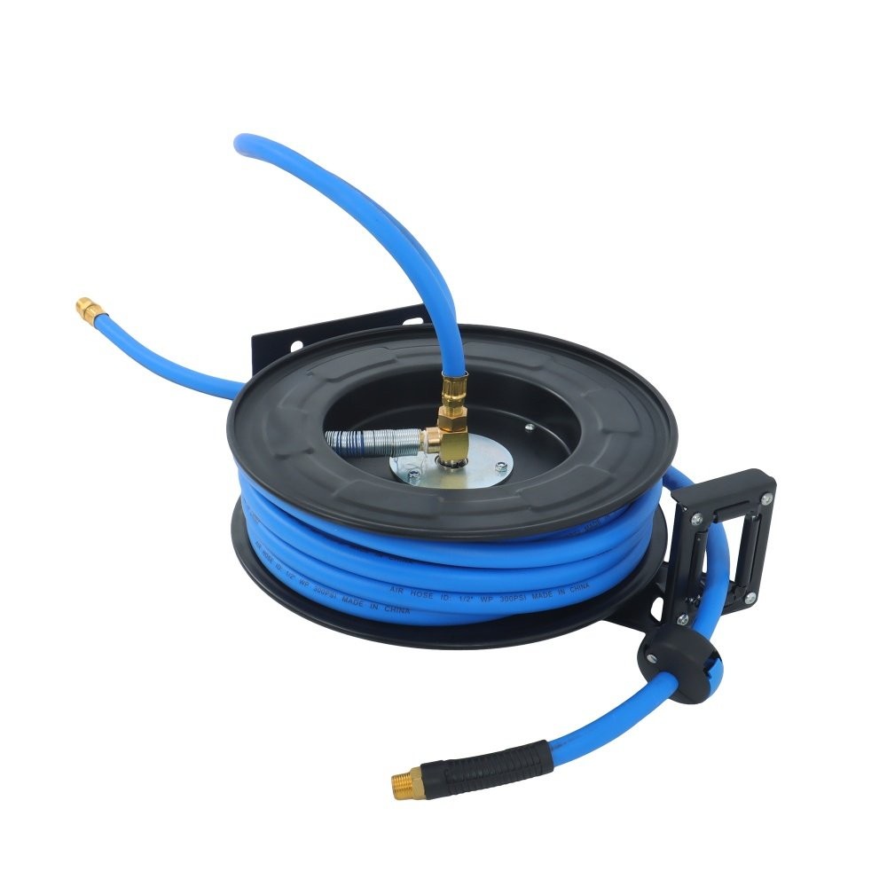 1/2″ x50′ Wall Mount Auto Rewind Hose-Reel Heavy Duty Steel Air Rubber Hose Reel