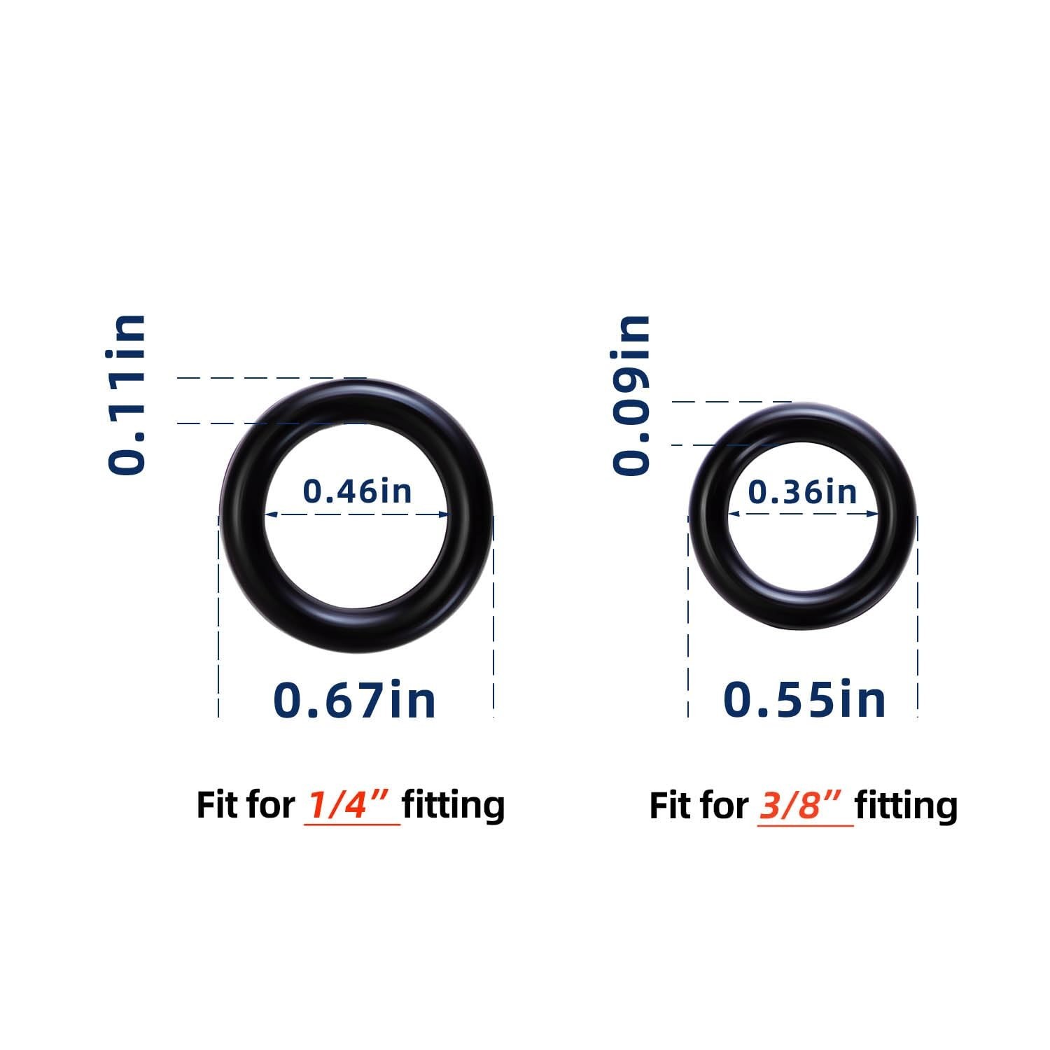 Versatile Pressure Washer O-Rings Set – 40 Durable Rubber Rings 1/4″ & 3/8″