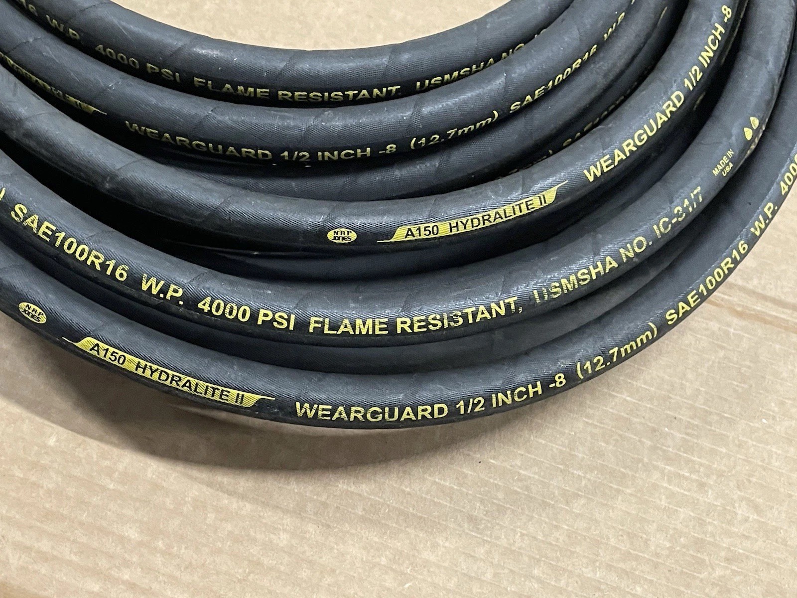 1/2” Wearguard 60ft High-Pressure 4000 PSI Hose With Swivel 1 End Made In USA