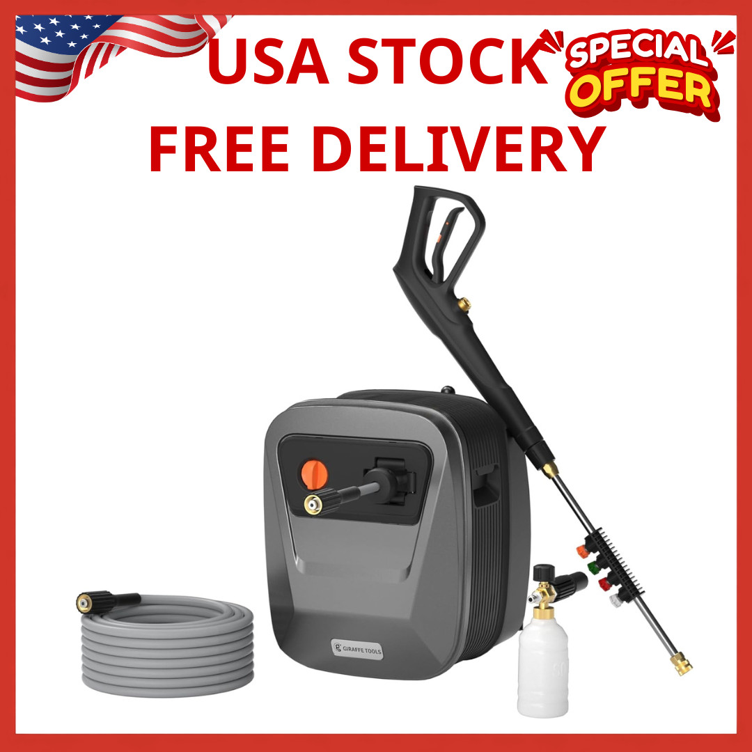 Giraffe Tools Grandfalls G20 Pro Pressure Washer 2500 PSI 2.2 GPM 65FT Hose Foam