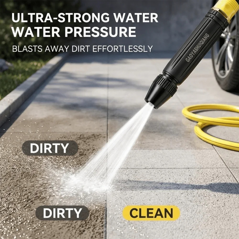 High Pressure Water Spray Gun Adjustable Nozzle Car Wash Garden Hose Cleaner