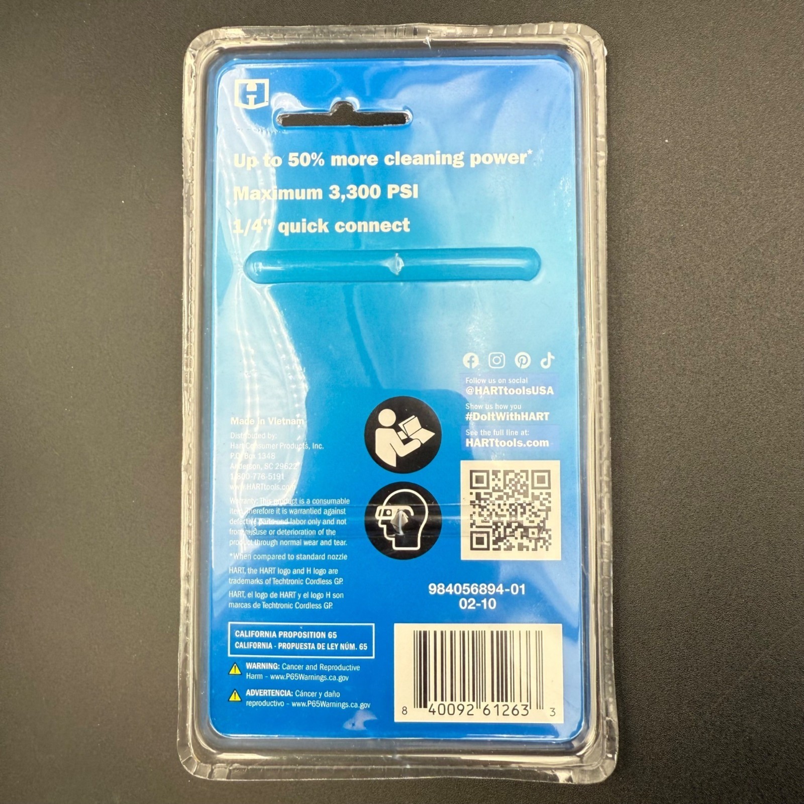 HART Turbo Pressure Washer Nozzle HW31TN01 3300 PSI 1/4″ Quick Connect