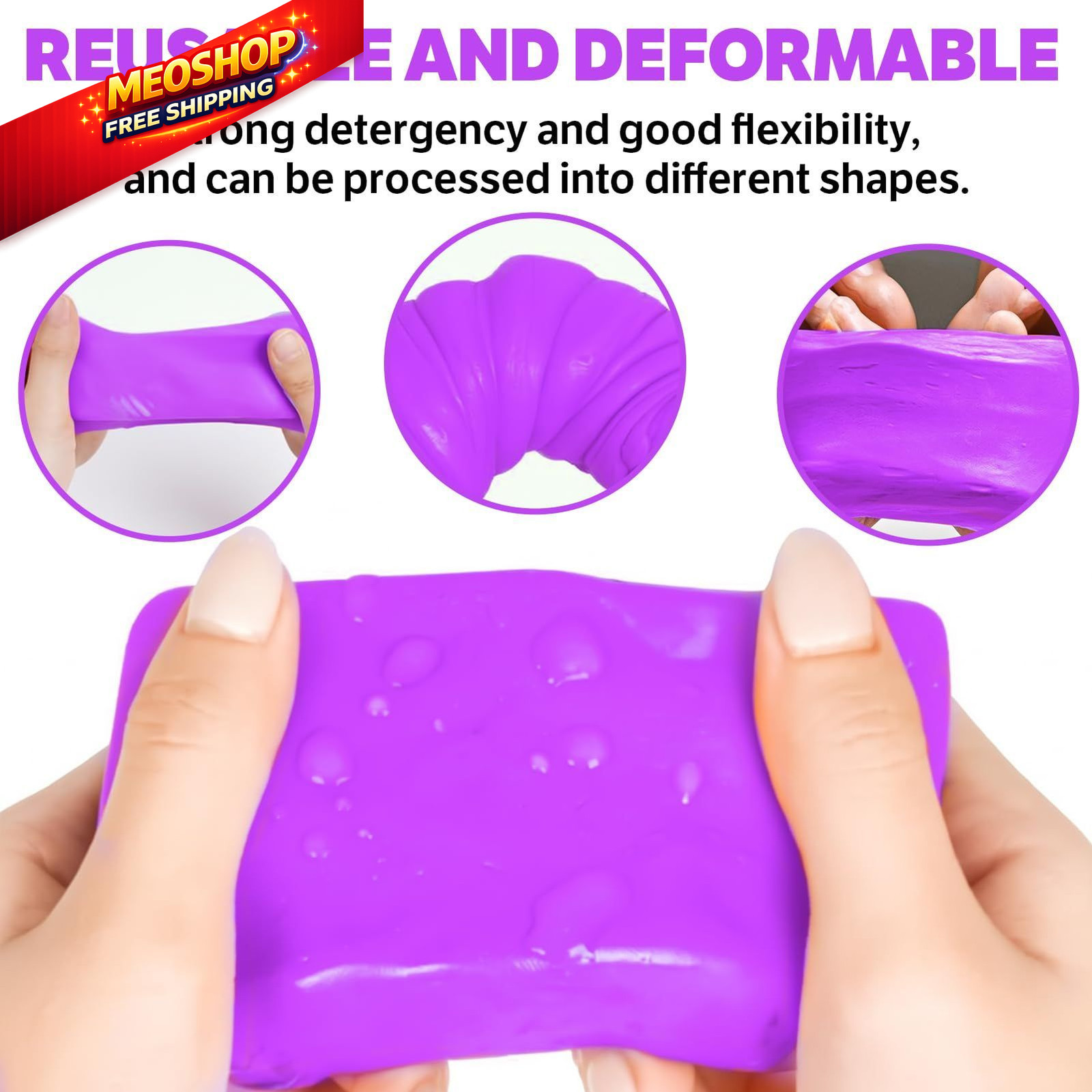 XPERTCHEMY Car Clay Bar 4 Pack 400g(4x100g), Auto Detailing Premium purple