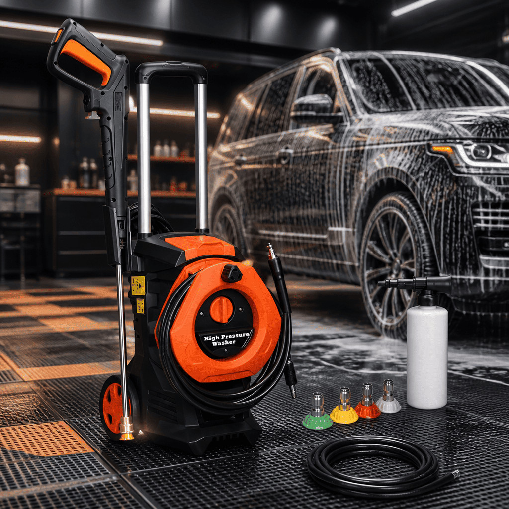 1400W High Pressure Washer 3380PSI Electric Power Cleaner Car Wash 4 Nozzle Pump